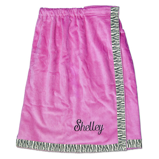 Terry Velour with Zebra Trim Beach or Spa Wrap